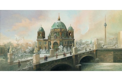 Berliner Dom und Schloßbrücke im Winter